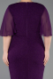 Purple Midi Plus Size Evening Dress ABK1826