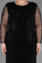 Midi Black Plus Size Evening Dress ABK2418
