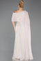 Long Beige Beaded Plus Size Evening Dress ABU5819