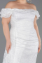 Long White Dantelle Plus Size Evening Dress ABU5729