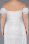 Long White Dantelle Plus Size Evening Dress ABU5729