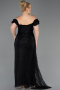 Long Black Dantelle Plus Size Evening Dress ABU5729