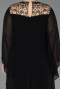 Long Black Chiffon Formal Plus Size Dress ABU5854