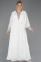 Long White Chiffon Formal Plus Size Dress ABU5860