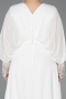 Long White Chiffon Formal Plus Size Dress ABU5860
