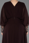 Long Brown Chiffon Formal Plus Size Dress ABU5860
