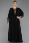 Long Black Chiffon Formal Plus Size Dress ABU5860