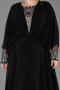 Long Black Chiffon Formal Plus Size Dress ABU5860