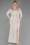 Beige Long Scaly Plus Size Evening Dress ABU3258