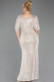 Beige Long Scaly Plus Size Evening Dress ABU3258