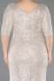 Beige Long Scaly Plus Size Evening Dress ABU3258