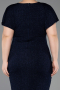 Midi Navy Blue Plus Size Evening Gown ABK2535