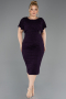 Midi Purple Plus Size Evening Gown ABK2535
