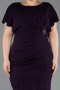 Midi Purple Plus Size Evening Gown ABK2535