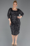 Midi Anthracite Plus Size Cocktail Dress ABK2540