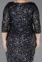 Midi Anthracite Plus Size Cocktail Dress ABK2540