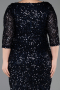 Midi Navy Blue Plus Size Cocktail Dress ABK2540