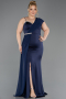 Long Navy Blue Formal Plus Size Dress ABU5827