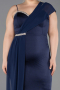 Long Navy Blue Formal Plus Size Dress ABU5827