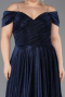 Long Navy Blue Oversized Evening Dress ABU5716