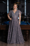 Long Anthracite Plus Size Engagement Dress ABU5872