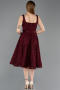 Midi Burgundy Dantelle Party Dress ABK2549