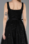 Midi Black Dantelle Party Dress ABK2549