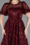 Midi Burgundy Dantelle Cocktail Dress ABK2550