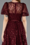 Midi Burgundy Dantelle Cocktail Dress ABK2550