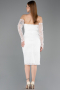 Midi White Dantelle Cocktail Dress ABK2558