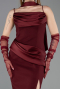 Midi Burgundy Cocktail Dress ABK2559