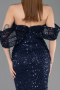 Long Navy Blue Scaly Evening Dress ABU5886