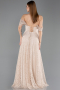Long Beige Dantelle Evening Dress ABU5867
