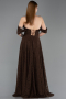 Long Brown Dantelle Evening Dress ABU5867