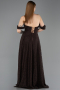 Long Dark Brown Dantelle Evening Dress ABU5867