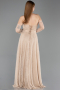 Long Beige Dantelle Evening Dress ABU5887