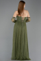 Long Olive Drab Dantelle Evening Dress ABU5887