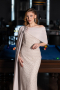 Long Beige Beaded Evening Dress ABU5816
