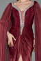 Long Burgundy Chiffon Evening Dress ABU5868