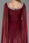 Long Burgundy Chiffon Evening Dress ABU5868