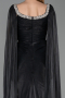 Long Black Chiffon Evening Dress ABU5868