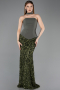 Long Olive Drab Scaly Mermaid Prom Dress ABU5896