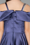 Long Navy Blue Satin Girl Dress ABU5902