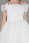 Front Short Back Long White Girl Dress ABO128