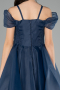 Front Short Back Long Navy Blue Girl Dress ABO128