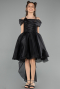 Front Short Back Long Black Girl Dress ABO128