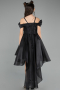 Front Short Back Long Black Girl Dress ABO128