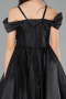 Front Short Back Long Black Girl Dress ABO128