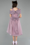 Front Short Back Long Lavender Girl Dress ABO108