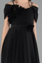 Long Black Satin Girl Dress ABU5910